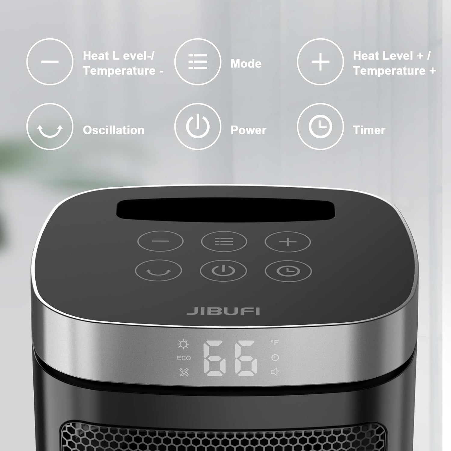 Portable Space Heater for Indoor Use - with 70°Rotating Feature, 1500W PTC Electric Heater, Rapid and Safe Heating, Remote Control, 1-12 Hr Timer for Bedroom, Office