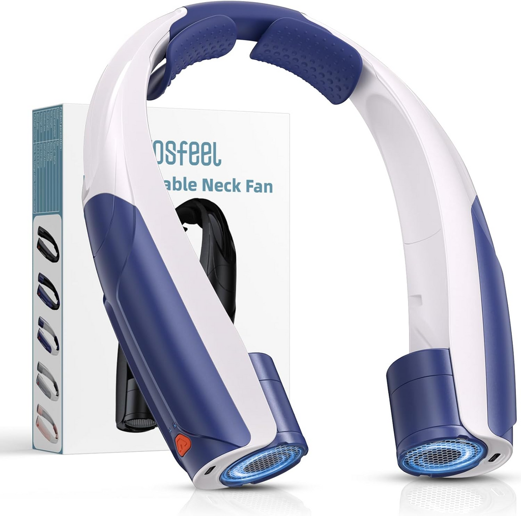 Neck Fan 8000RPM Breeze, Portable Personal Fan Rechargeable, Battery 20H, 6 Adjustable Cooling Speeds, 360° Airflow, Hands-Free Wearable Fan for Camping Travel